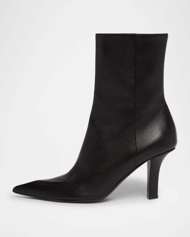 Christine Leather Zip Ankle Booties